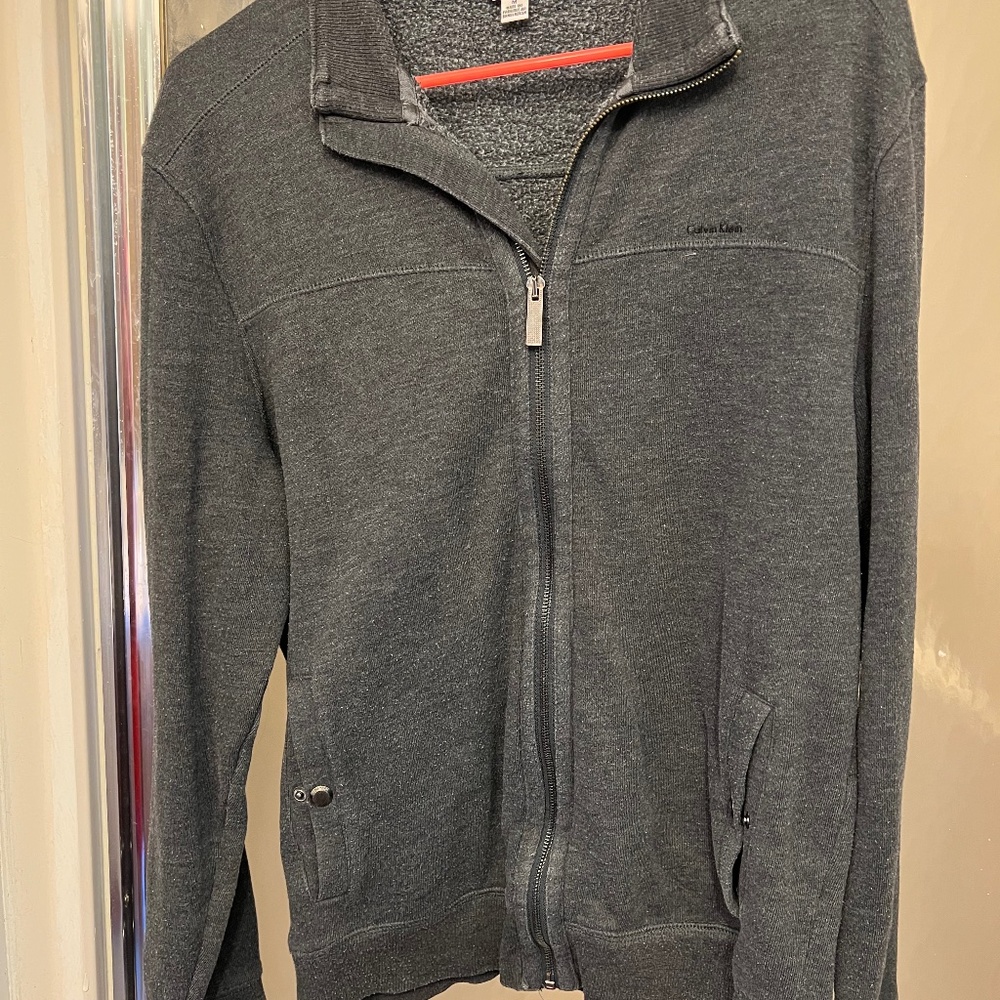 Calvin Klein Zip Up Sweatshirt. Medium.